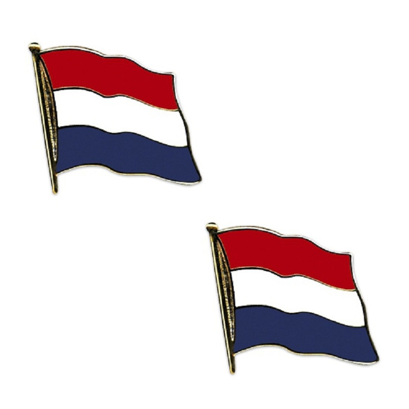 Set van 2x stuks speldjes Pin Vlag Nederland ca 20 mm Top Merken Winkel